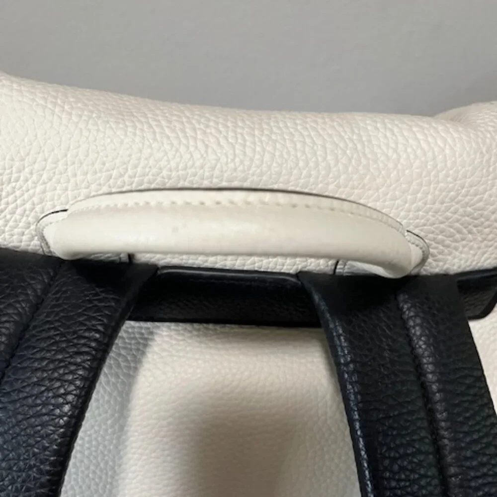 Coach Two-Tone Cream and Black Leather Backpack - Picture 9 of 14